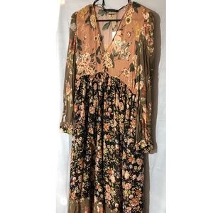 ZARA MAXI FLORAL DRESS 2 SIZES XS & MED.
